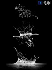 清凉浪花水花素材泼水水滴水波纹