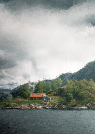 数字油画装饰画素材海岸风景