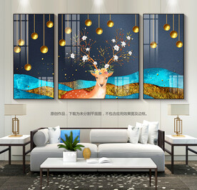 现代简约客厅装饰画梅花麂挂画