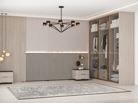 现代极简卧室场景空景效果图