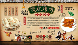 馕坑烤肉背景墙