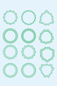 AI矢量高档圆形花纹边框花边