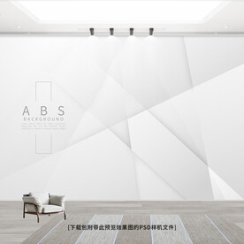 简约时尚灰白立体几何工装背景墙