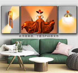 三联画 美女装饰画