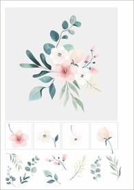 草本植物花朵柳树叶素颜绘本