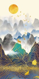 高端山水玄关意境画