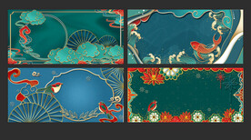 国潮风海报展架背景