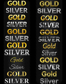 特级质感黄金银色特效字