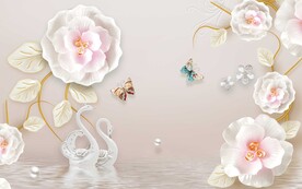  立体花电视背景画