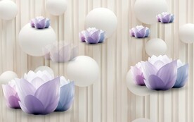 立体荷花电视背景装饰画