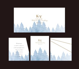  森系   雾霾蓝婚礼背景 