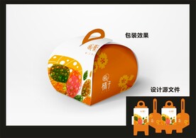 蛋糕西点包装效果图+平面图 