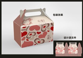 蛋糕西点包装效果图+平面图 