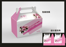 蛋糕西点包装效果图+平面图 