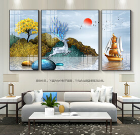 一帆风顺客厅装饰画玄关挂画