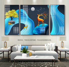 抽象客厅装饰画三联画玄关挂画