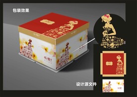 蛋糕西点包装效果图+平面图 