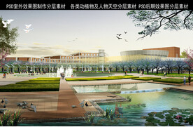 现代商业广场效果图