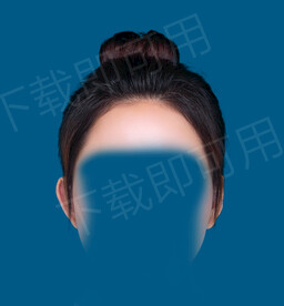 女性丸子头发型素材