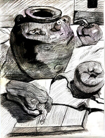 静物写生 素描画