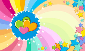 爱心主题彩虹背景