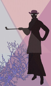 欧美装饰画高尔夫贵妇剪影