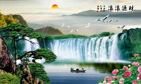 山水风景电视背景墙