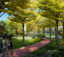 绿道 绿廊 漫步道透视