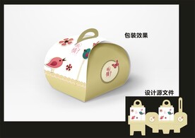 蛋糕西点包装效果图+平面图 