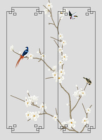 高清分层彩白彩透明底推拉门写真