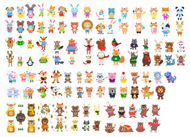 穿衣服卡通动物