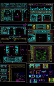 豪华中式客厅CAD立面图图纸