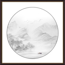 圆形山水画