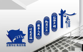 公安警营楼梯文化墙展板