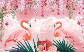 火烈鸟背景墙