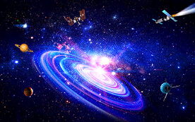 蓝色唯美星空背景