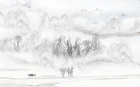 别墅中式灰色山水