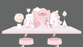 女孩宝宝宴粉色独角兽INS风