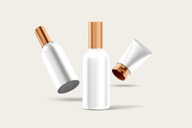 化妆品瓶样机不同风格瓶装