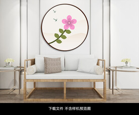 圆形花卉装饰画