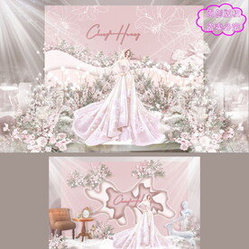 粉色婚礼背景设计