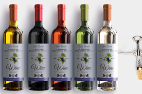 写实干红红酒洋酒包装样机模型