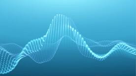 抽象蓝色粒子波背景