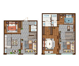 新中式LOFT公寓户型图