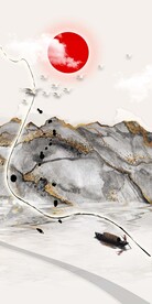 玄关装饰画山水画