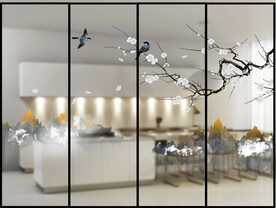 高清分层彩白彩花鸟写真图