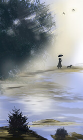 水彩画风景画水墨画山水画