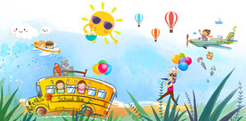 儿童房卡通背景画