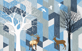 现代几何背景墙