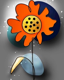 爱马仕橙花朵装饰画客厅装饰画